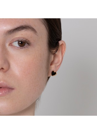 Detail View - Click To Enlarge - BIJOU DE M - Reversible Heart 18K Gold Diamond Single Stud Earring — Left