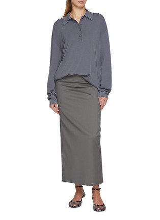 Figure View - Click To Enlarge - ARMARIUM - Elbio Oversized Long Sleeve Knit Polo Sweater