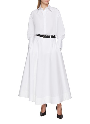 Figure View - Click To Enlarge - ARMARIUM - Fiamma Long Flared Cotton Poplin Skirt