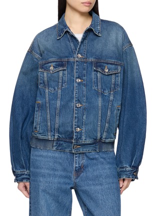 Main View - Click To Enlarge - ARMARIUM - Vanni Dark Wash Denim Trucker Jacket
