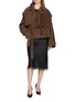 Figure View - Click To Enlarge - ARMARIUM - Flaminia Storm Flap Belted Suede Leather Jacket