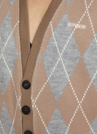  - BONBOM - Argyle Button Up Knit Vest