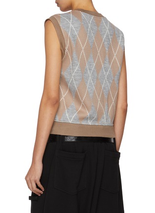 Back View - Click To Enlarge - BONBOM - Argyle Button Up Knit Vest