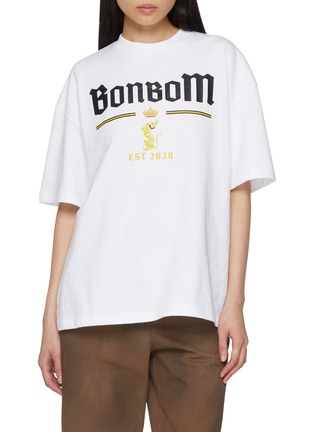 Main View - Click To Enlarge - BONBOM - Souvenir Crest Logo Cotton Jersey T-Shirt