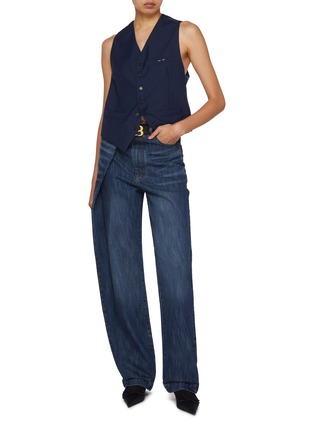 Figure View - Click To Enlarge - BONBOM - Tucked Dark Wash Jeans