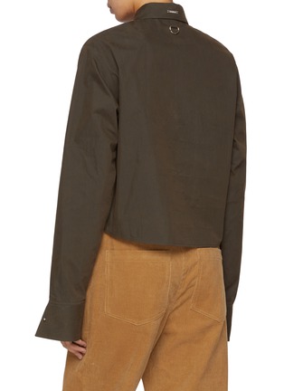 Back View - Click To Enlarge - BONBOM - Metal Logo Tie Crop Shirt