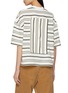 Back View - Click To Enlarge - BONBOM - Frame Back Cropped Striped Cotton T-Shirt