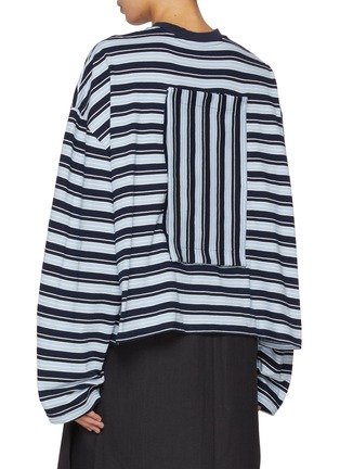 Back View - Click To Enlarge - BONBOM - Detachable Back Frame Stripe T-Shirt