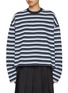 Main View - Click To Enlarge - BONBOM - Detachable Back Frame Stripe T-Shirt