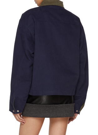Back View - Click To Enlarge - BONBOM - Corduroy Collar Oxford Jacket