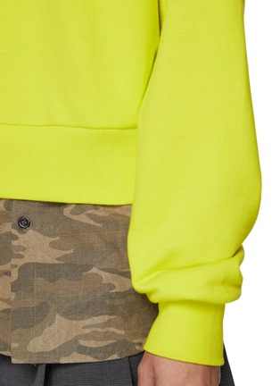  - BONBOM - School Badge Print Camo Hem Hoodie