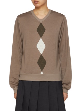 Main View - Click To Enlarge - BONBOM - Argyle Knit Sweater