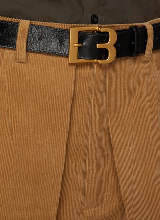  - BONBOM - Rolled Tuck Belted Corduroy Pants