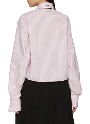 Back View - Click To Enlarge - BONBOM - Italian Cuff Cropped Cotton Shirt