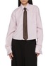 Main View - Click To Enlarge - BONBOM - Italian Cuff Cropped Cotton Shirt