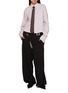 Figure View - Click To Enlarge - BONBOM - Italian Cuff Cropped Cotton Shirt