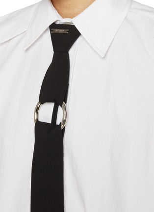  - BONBOM - Harness Tie Asymmetrical Tuck Shirt