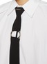  - BONBOM - Harness Tie Asymmetrical Tuck Shirt