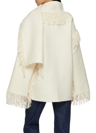 Back View - Click To Enlarge - TOTEME - Fringed Scarf Jacket