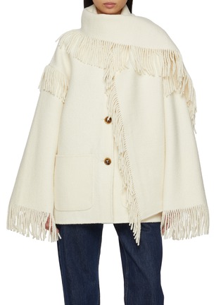 Main View - Click To Enlarge - TOTEME - Fringed Scarf Jacket