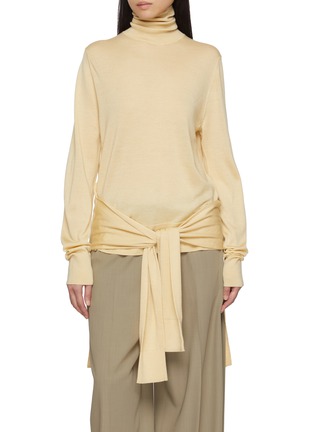 Main View - Click To Enlarge - TOTEME - Double Sleeve Turtleneck Wool Silk Top
