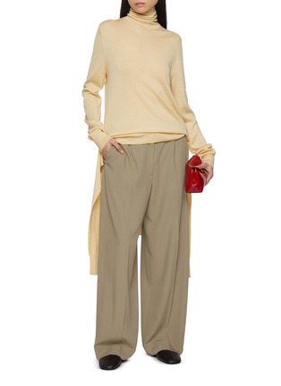Figure View - Click To Enlarge - TOTEME - Double Sleeve Turtleneck Wool Silk Top