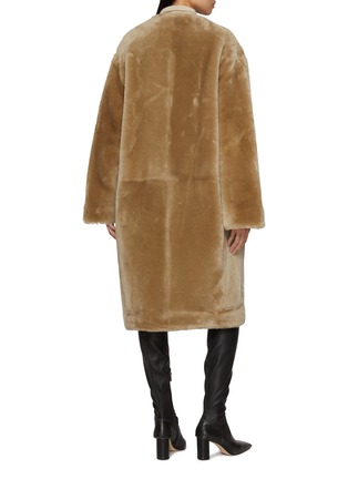 Back View - Click To Enlarge - TOTEME - Collarless Shearling Coat