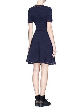 Back View - Click To Enlarge - SANDRO - 'Riley' eyelet Ottoman knit dress