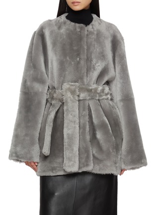 Main View - Click To Enlarge - TOTEME - Belted Shearling Jacket
