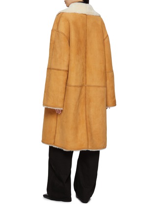Back View - Click To Enlarge - TOTEME - Draped Shearling Coat