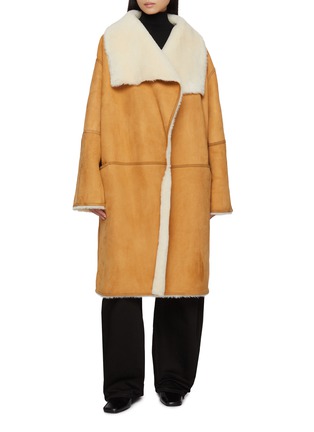 Main View - Click To Enlarge - TOTEME - Draped Shearling Coat