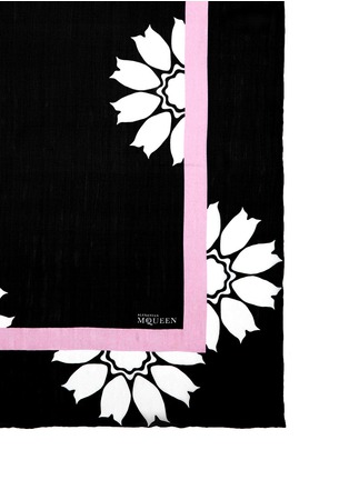 Detail View - Click To Enlarge - ALEXANDER MCQUEEN - Flower border silk chiffon scarf