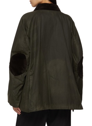 Back View - Click To Enlarge - TOTEME - Corduroy Collar Elbow Patch Cotton Country Jacket