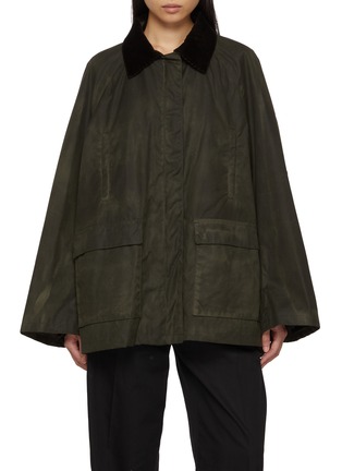 Main View - Click To Enlarge - TOTEME - Corduroy Collar Elbow Patch Cotton Country Jacket