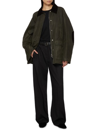 Figure View - Click To Enlarge - TOTEME - Corduroy Collar Elbow Patch Cotton Country Jacket