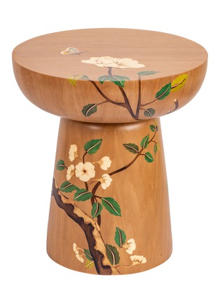 Main View - Click To Enlarge - SILVIA FURMANOVICH - Marquetry Floral Print Side Table
