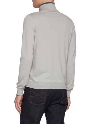 Back View - Click To Enlarge - EQUIL - High Neck Zip Up Wool Cardigan