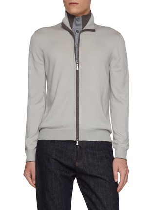 Main View - Click To Enlarge - EQUIL - High Neck Zip Up Wool Cardigan