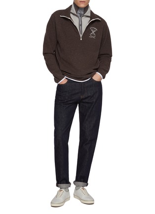 Figure View - Click To Enlarge - EQUIL - High Neck Zip Up Wool Cardigan