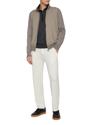 Figure View - Click To Enlarge - EQUIL - Mock Neck Half Zip Wool Knit Sweater