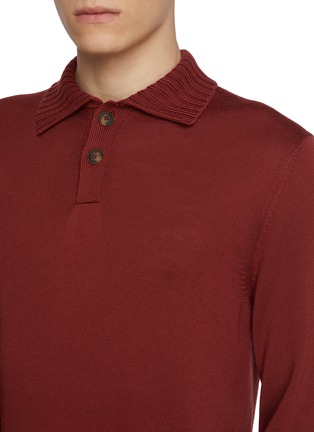  - EQUIL - Long Sleeve Wool Knit Polo Top
