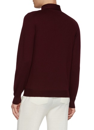Back View - Click To Enlarge - EQUIL - Long Sleeve Wool Knit Polo Top
