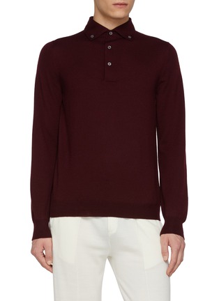 Main View - Click To Enlarge - EQUIL - Long Sleeve Wool Knit Polo Top
