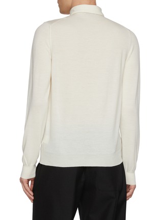 Back View - Click To Enlarge - EQUIL - Long Sleeve Wool Knit Polo Top