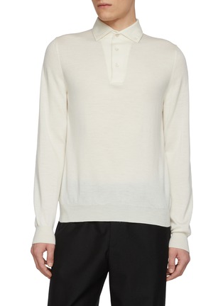 Main View - Click To Enlarge - EQUIL - Long Sleeve Wool Knit Polo Top