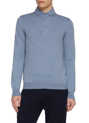 Main View - Click To Enlarge - EQUIL - Long Sleeve Wool Knit Polo Top