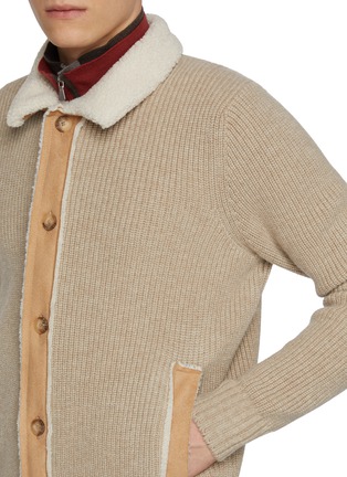  - EQUIL - Button Up Fur Collar Wool Knit Cardigan