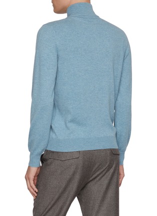 Back View - Click To Enlarge - EQUIL - Mock Neck Half Zip Cashmere Sweater