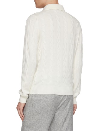 Back View - Click To Enlarge - EQUIL - Cable Knit Polo Shirt