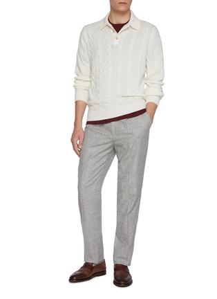 Figure View - Click To Enlarge - EQUIL - Cable Knit Polo Shirt